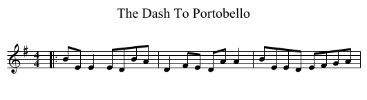 The Dash To Portobello - staff notation