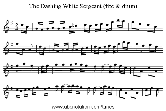 The Dashing White Sergeant (fife & drum) - staff notation