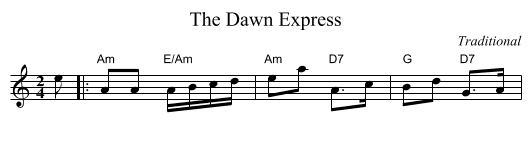 The Dawn Express - staff notation