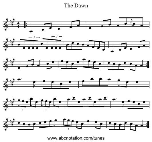 The Dawn - staff notation