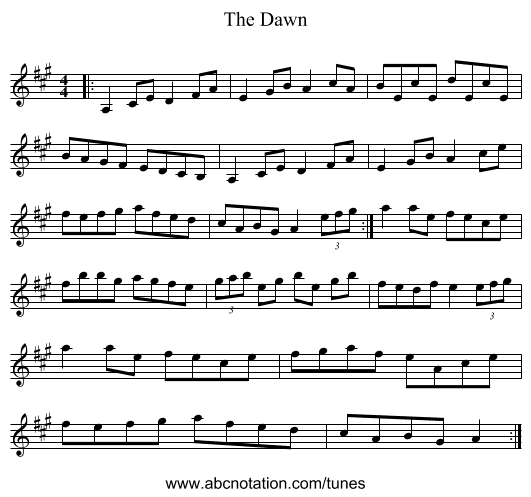 The Dawn - staff notation