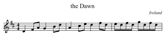 the Dawn - staff notation