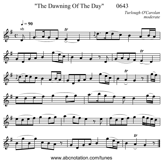 The Dawning Of The Day        0643 - staff notation