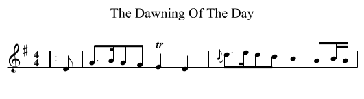 The Dawning Of The Day - staff notation