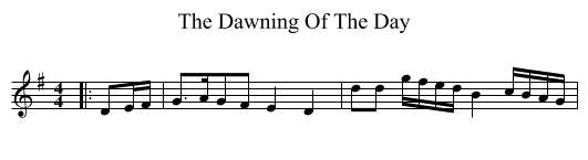 The Dawning Of The Day - staff notation