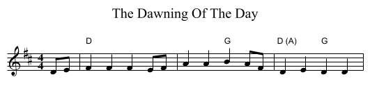 The Dawning Of The Day - staff notation