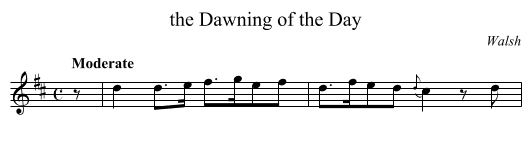 the Dawning of the Day - staff notation