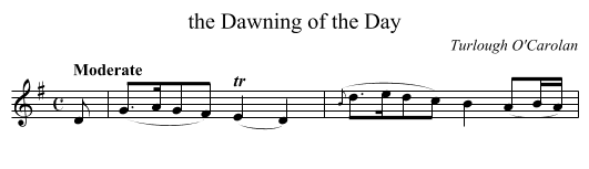the Dawning of the Day - staff notation