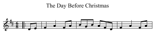 The Day Before Christmas - staff notation