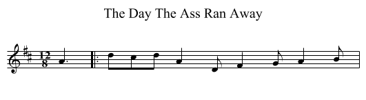 The Day The Ass Ran Away - staff notation