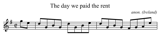 The day we paid the rent - staff notation