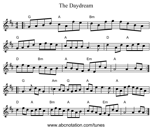 The Daydream - staff notation