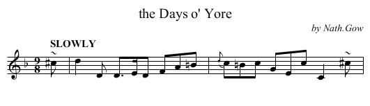 the Days o' Yore - staff notation