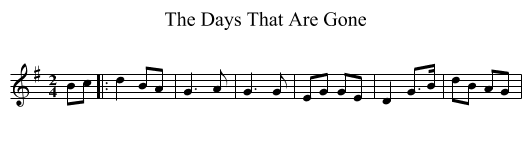 The Days That Are Gone - staff notation