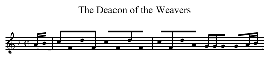 The Deacon of the Weavers - staff notation