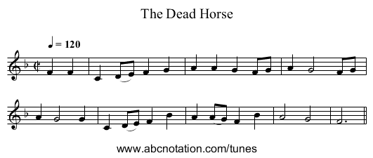 The Dead Horse - staff notation