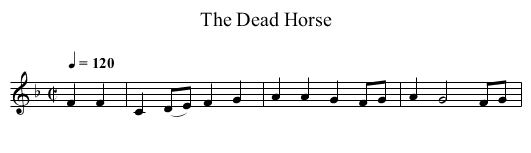 The Dead Horse - staff notation