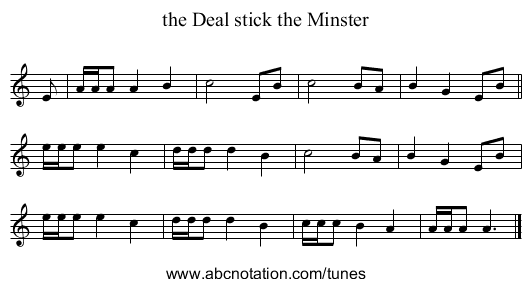 the Deal stick the Minster - staff notation