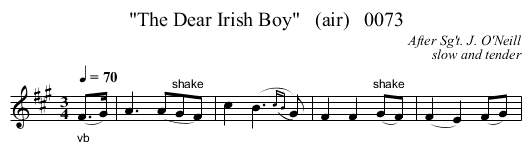 The Dear Irish Boy   (air)   0073 - staff notation