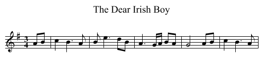 The Dear Irish Boy - staff notation