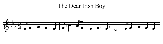 The Dear Irish Boy - staff notation
