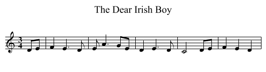 The Dear Irish Boy - staff notation