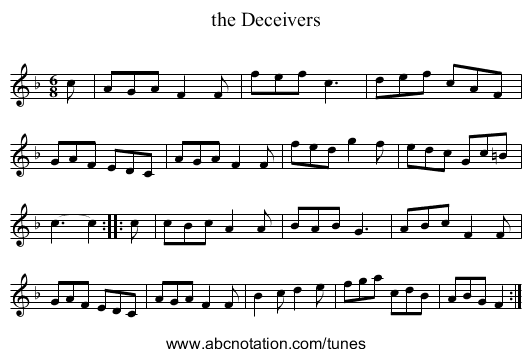 the Deceivers - staff notation