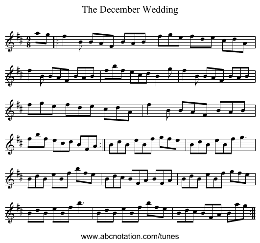 The December Wedding - staff notation