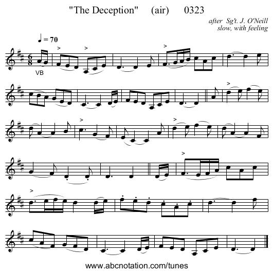The Deception     (air)      0323 - staff notation