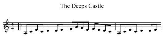 The Deeps Castle - staff notation