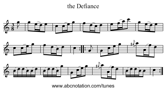 the Defiance - staff notation