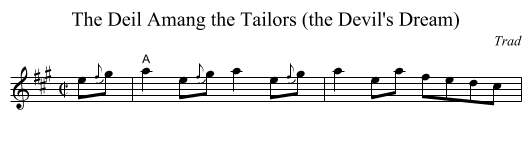 The Deil Amang the Tailors (the Devil's Dream) - staff notation