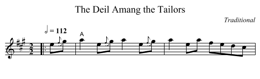The Deil Amang the Tailors - staff notation