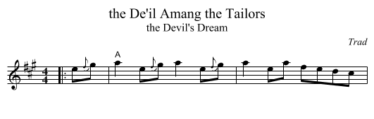 the De'il Amang the Tailors - staff notation