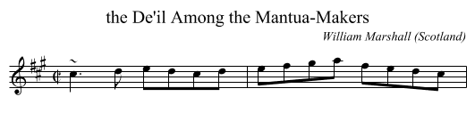 the De'il Among the Mantua-Makers - staff notation