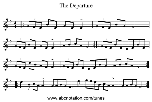 The Departure - staff notation