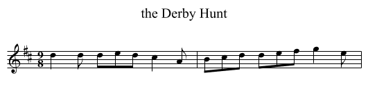the Derby Hunt - staff notation