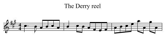 The Derry reel - staff notation