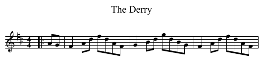 The Derry - staff notation