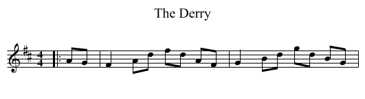 The Derry - staff notation