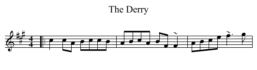 The Derry - staff notation