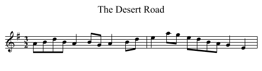 The Desert Road - staff notation