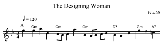 The Designing Woman - staff notation