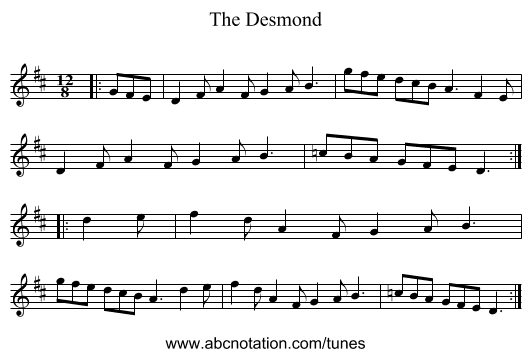 The Desmond - staff notation