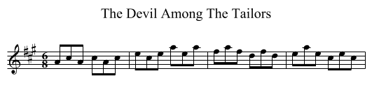 The Devil Among The Tailors - staff notation
