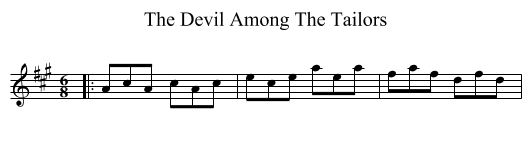 The Devil Among The Tailors - staff notation