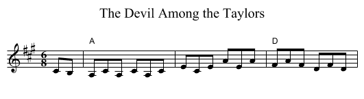The Devil Among the Taylors - staff notation