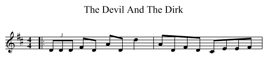 The Devil And The Dirk - staff notation