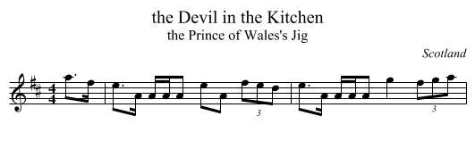 the Devil in the Kitchen - staff notation