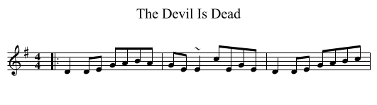 The Devil Is Dead - staff notation